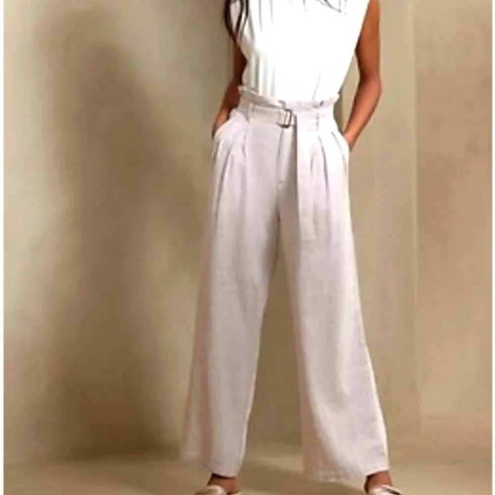 Banana Republic Factory Lienen Paperbag Pants size 10